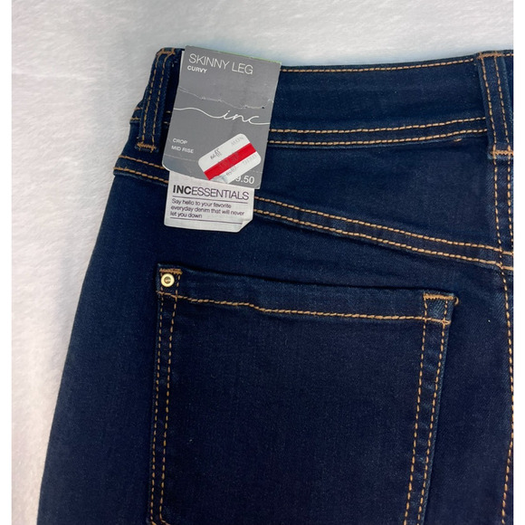 inc Dark Blue Jeans skinny leg/curvy crop mid rise size 4 (0208) - Picture 9 of 9